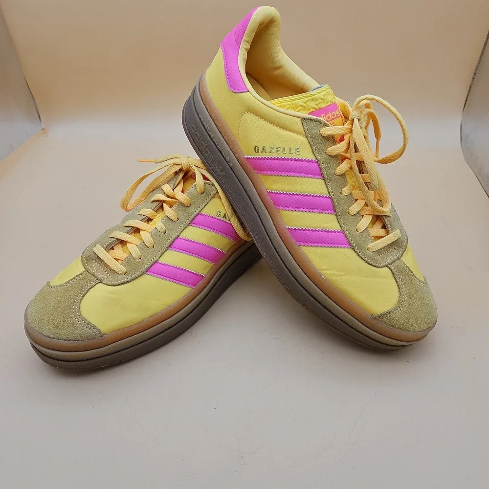 Adidas Gazelle Bold Shoes Womens Size 10 Yellow Pink Platform Sneakers IG4387 - Picture 7 of 10